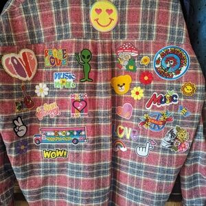 Mens Small Patched Flannel